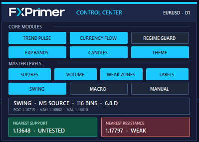 Control Center — default state